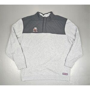 Vineyard Vines Cleveland Browns Qt. Snap Pullover Mens 2XL Gray Quilted Brownie‎